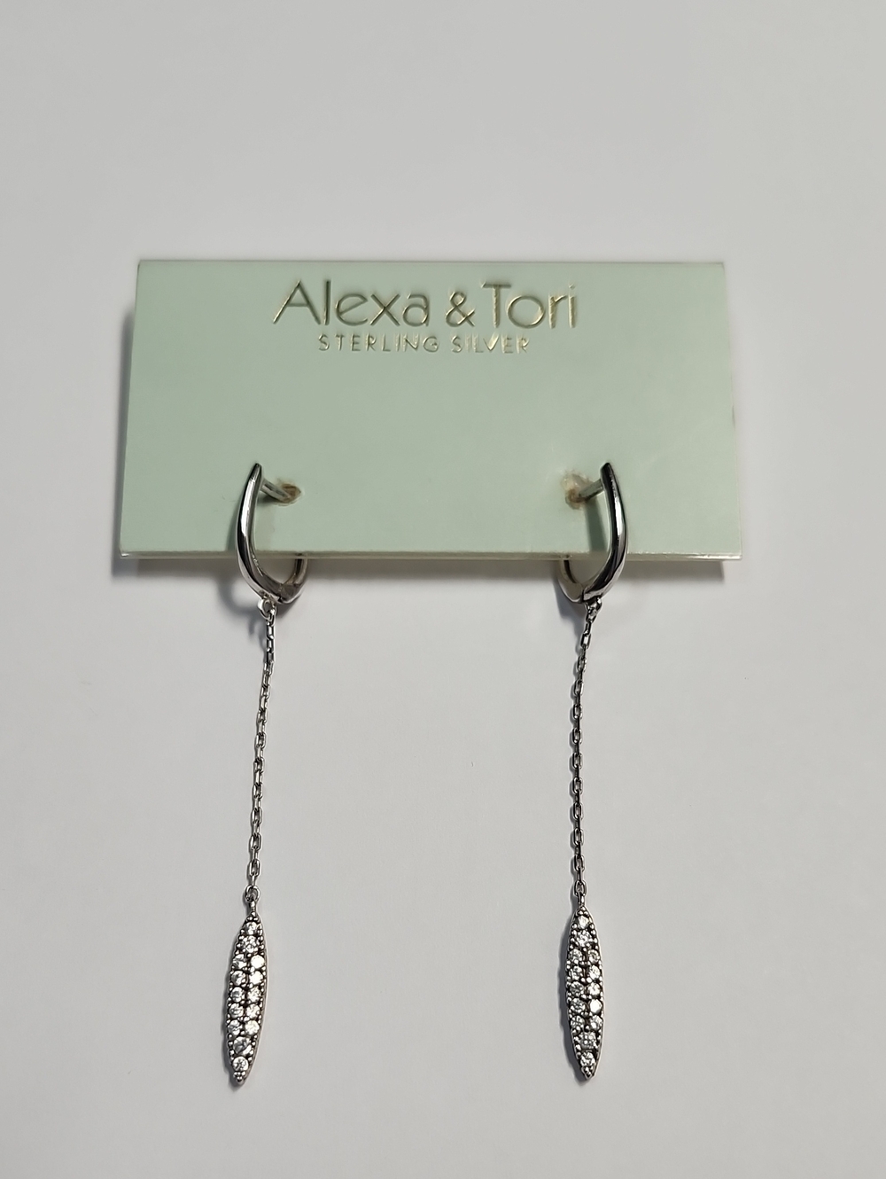Alexa & Tori Sterling Silver Dangle Hoop Earrings in Silver
